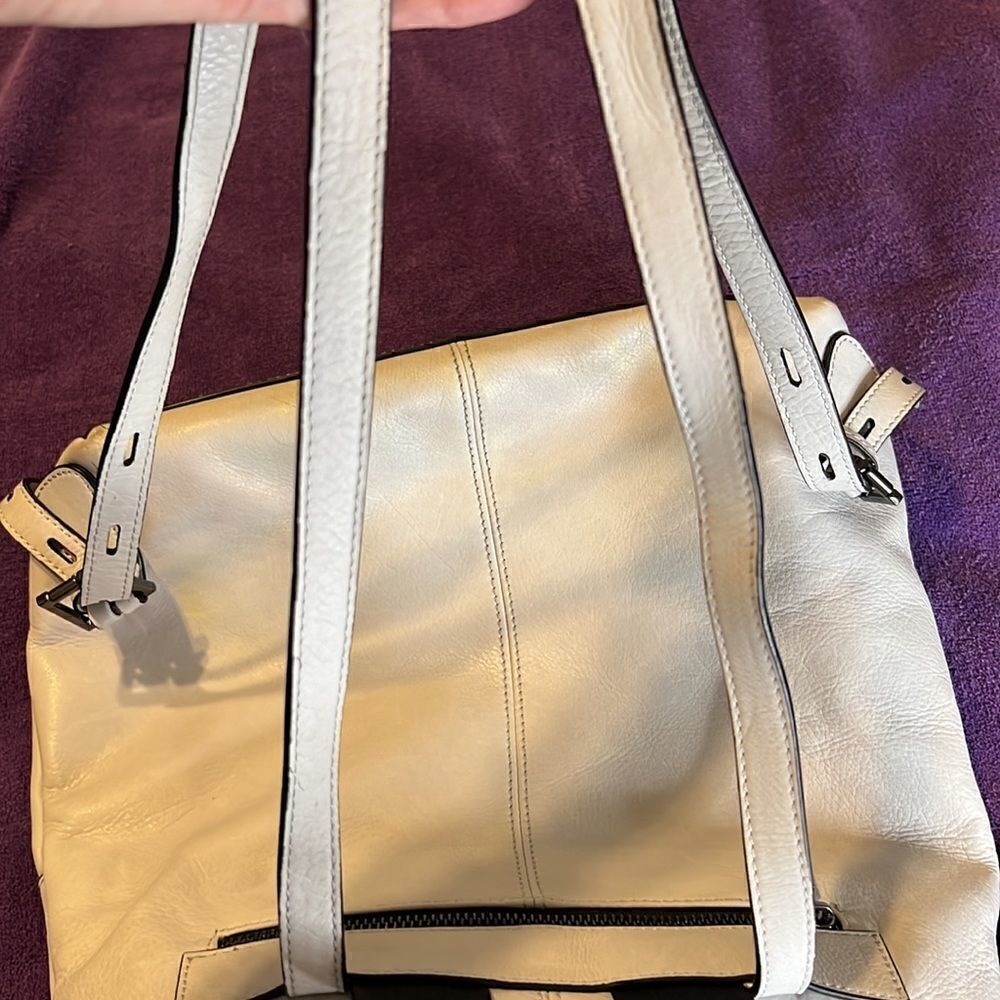 Botkier backpack white leather silver colored studs lots of zippered pockets EUC - Picture 11 of 16